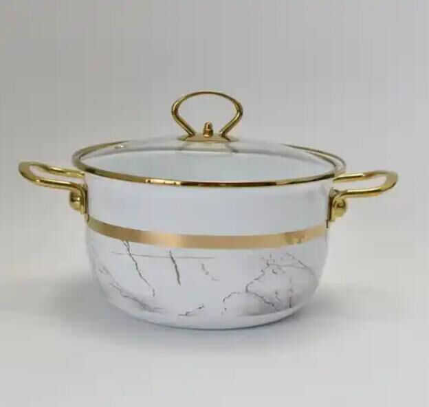 Eco-Friendly 5PCS Enamel Cookware Cooking Pot Set Cast Iron Enamel Casserole Customized Logo Acceptable