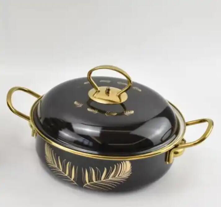 Eco-Friendly 5PCS Enamel Cookware Cooking Pot Set Cast Iron Enamel Casserole Customized Logo Acceptable