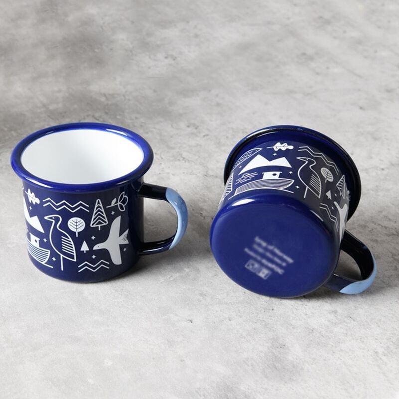 Carbon Steel Handmade 12oz Sublimation Blank White Enamel Cup Camping Mug Coffee Milk Mugs Cups Christmas Gift Choice