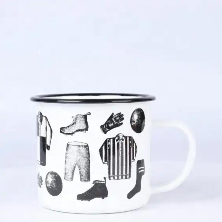 Handmade Vintage Enamel Mug 12oz Classic Guaranteed Iron Colorful Printing Suitable for Drink 80000pieces Year