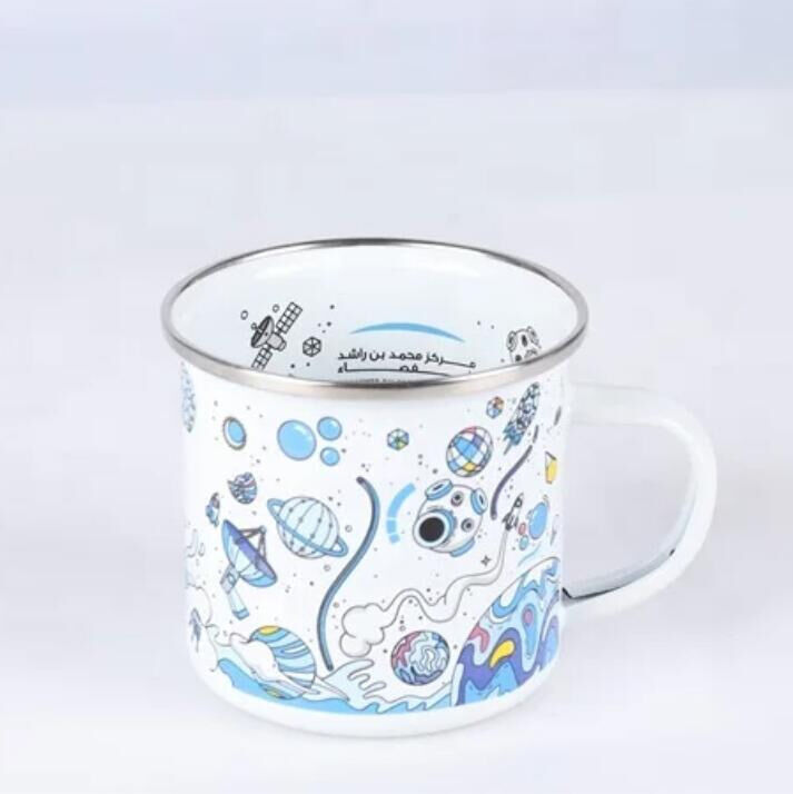 150g Handmade Classic Guaranteed Iron 12oz Vintage Enamel Mug Featuring Colorful Printing Suitable for Drink