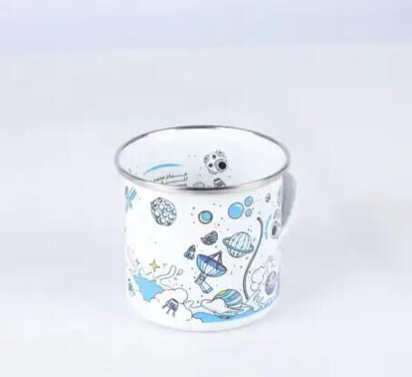 150g Handmade Classic Guaranteed Iron 12oz Vintage Enamel Mug Featuring Colorful Printing Suitable for Drink