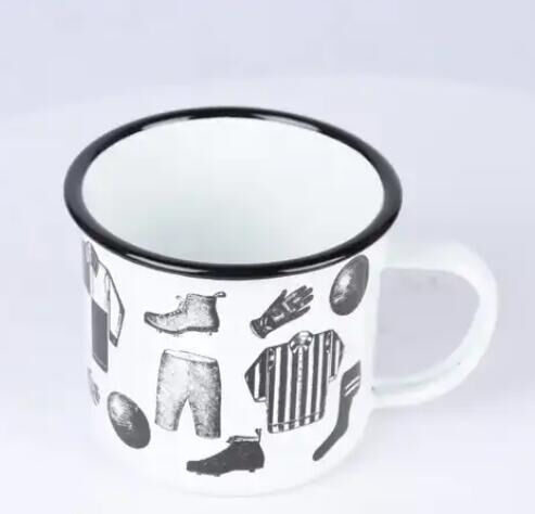 Flower Theme Metal Steel Camping Tin Tea Milk Coffee Enamel Mugs Custom Printed Featuring High Temperature Logo Printing