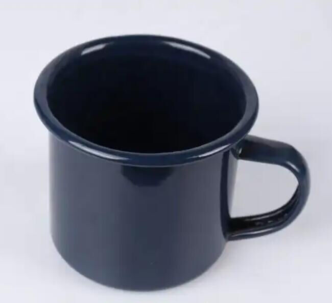 80000pieces per year Raw Material Iron Custom Classic 12oz Enamel Mug Metal Steel Camping Mug Featuring Rolled Edge Rim