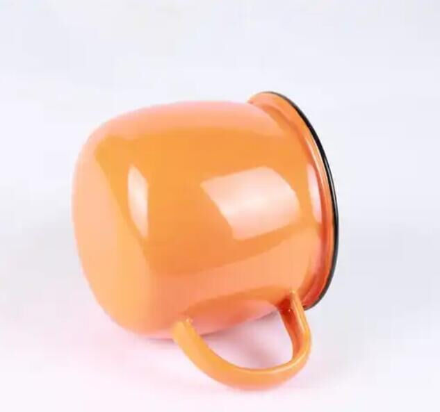 80000pieces per year Raw Material Iron Custom Classic 12oz Enamel Mug Metal Steel Camping Mug Featuring Rolled Edge Rim