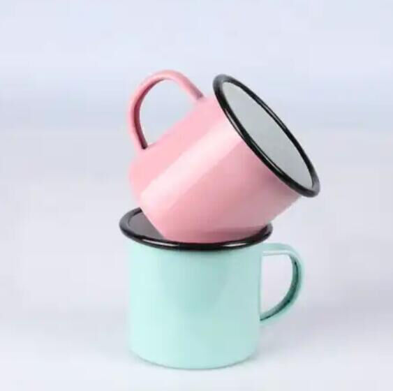 Eco Friendly 30 Days Production Colorful Printing Classic Guaranteed Iron 12oz Vintage Enamel Mug Made for Drink Camping