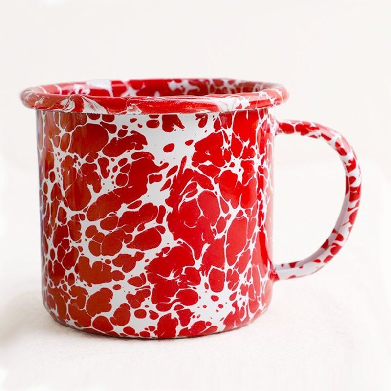 Carbon Steel Enamel Mug Customized Marble Speckles Black Blue White Soy Wax Candle 500ml 650ml 740ml 1250ml Handmade Cup