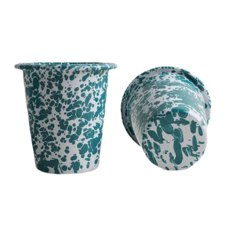 Carbon Steel Enamel Mug Customized Marble Speckles Black Blue White Soy Wax Candle 500ml 650ml 740ml 1250ml Handmade Cup
