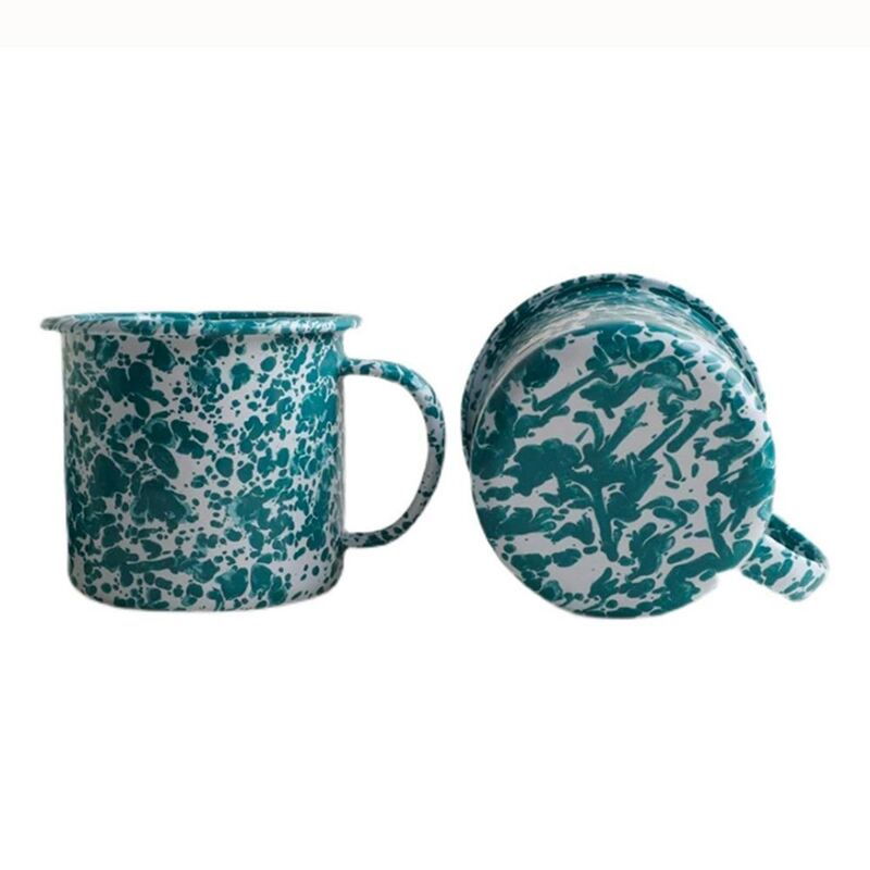 Carbon Steel Enamel Mug Customized Marble Speckles Black Blue White Soy Wax Candle 500ml 650ml 740ml 1250ml Handmade Cup