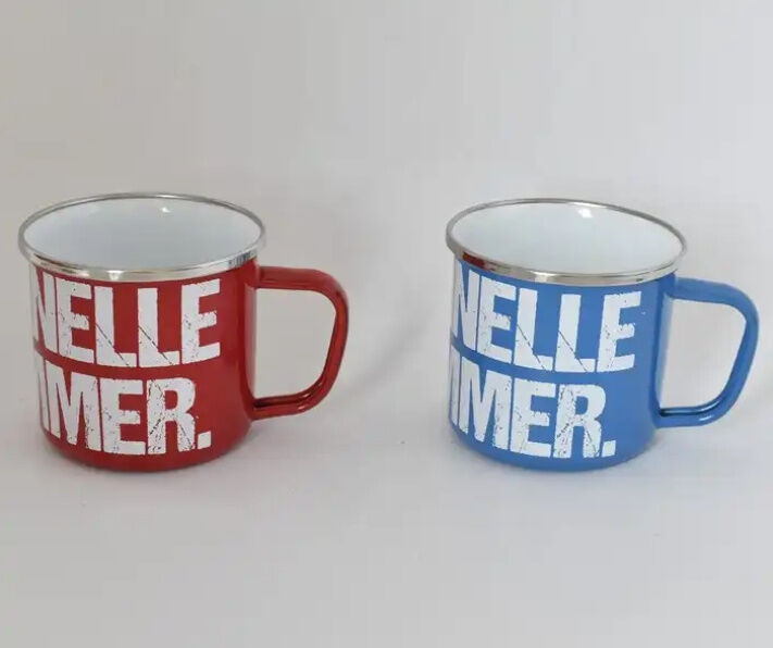 350ml Capacity Outdoor Camping Enamel Coffee Mugs Featuring Custom Design and 80000pieces Year Production