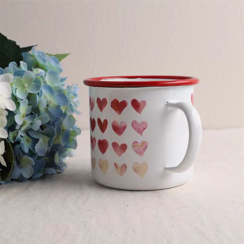 350ml Capacity Outdoor Camping Enamel Coffee Mugs Featuring Custom Design and 80000pieces Year Production