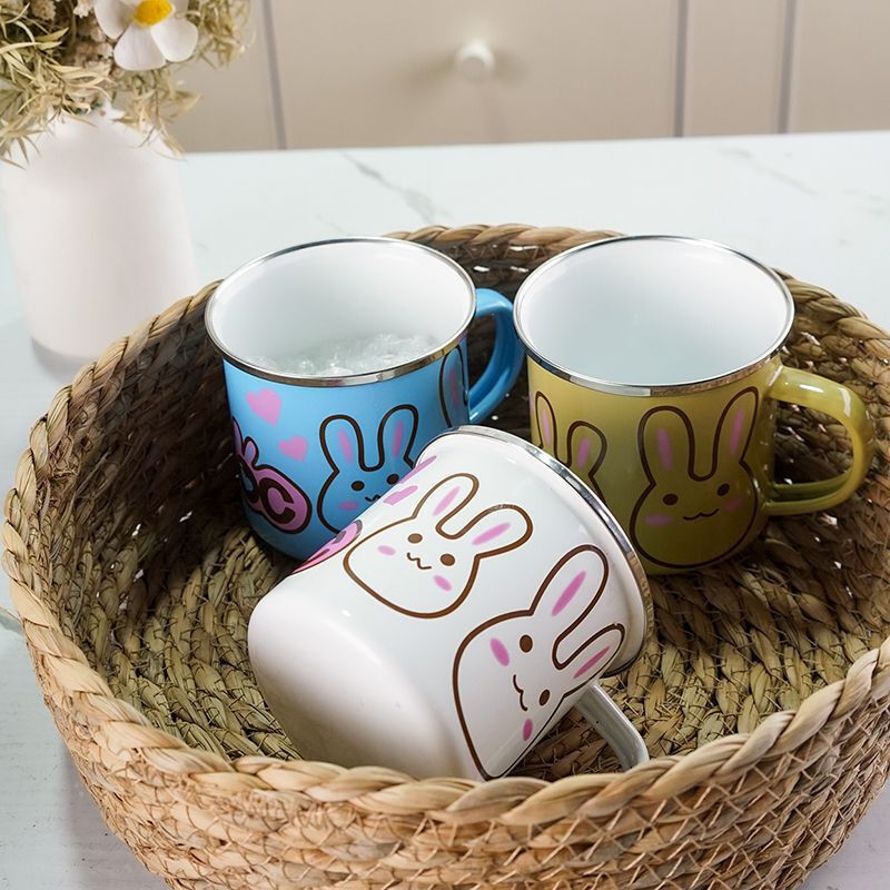 150g 350ml Enamel Coffee Mug Featuring High Temperature Logo Printing Ideal for Camping Hiking Outdoor Travel Activities
