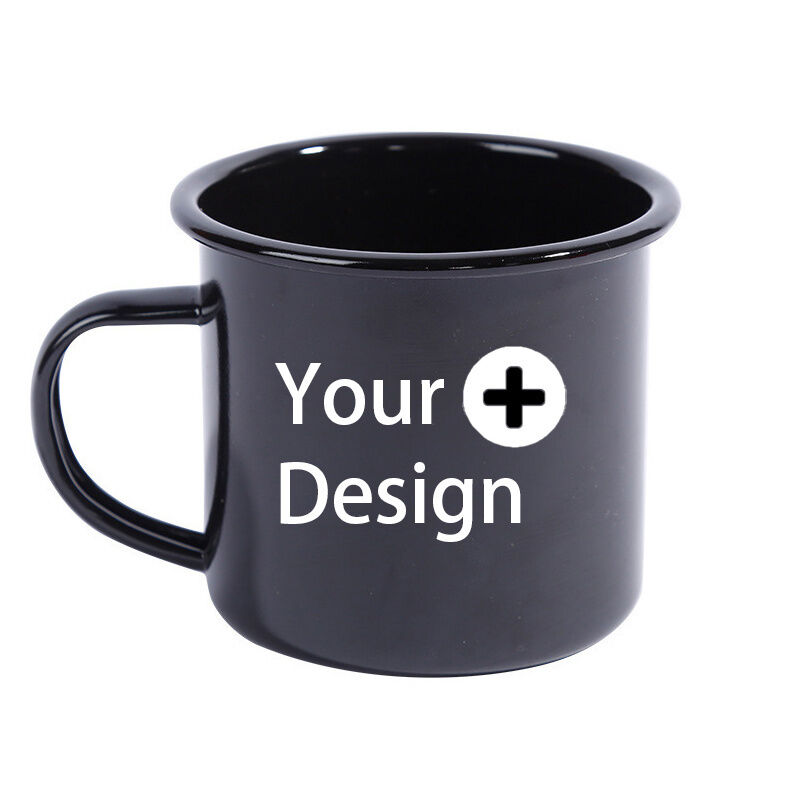 80000pieces per year raw material iron custom 12 oz vintage enamel mug campfire coffee enamel cup camping blue color