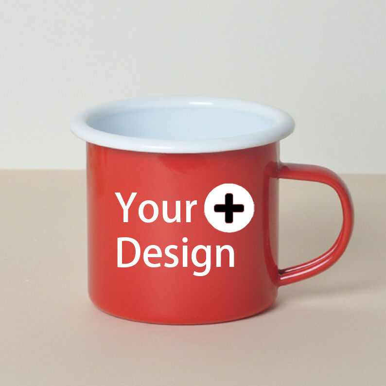 80000pieces per year raw material iron custom 12 oz vintage enamel mug campfire coffee enamel cup camping blue color