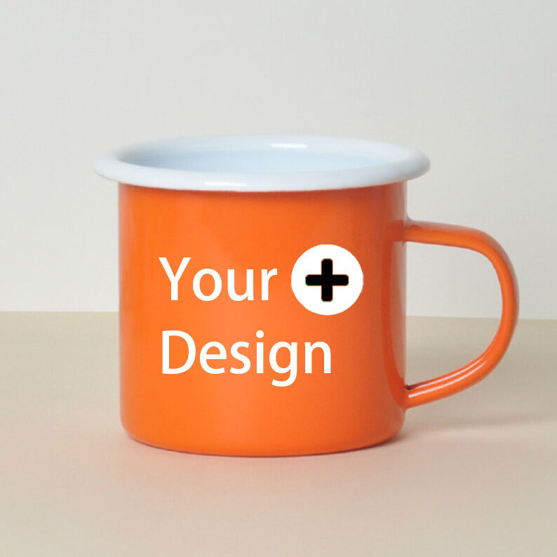 80000pieces per year raw material iron custom 12 oz vintage enamel mug campfire coffee enamel cup camping blue color