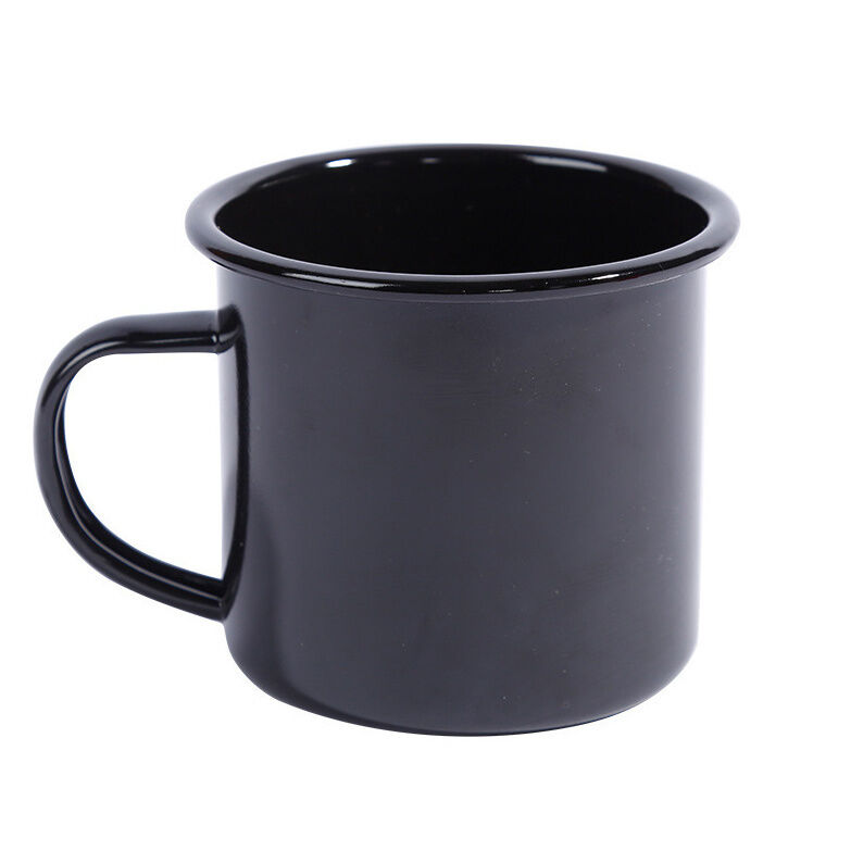 Carbon Steel 11 Oz 12 Oz Sublimation Blank White Enamel Cup Handle Custom Gift Christmas Camping Mug High Temperature Logo Printing