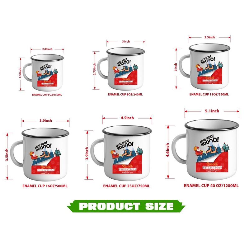 Thickness 0.5mm Classic Enamel Coffee Mug Set Featuring Flower Theme Designed for Home Travel Enthusiasts