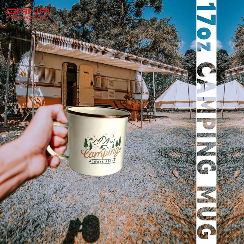 Thickness 0.5mm Classic Enamel Coffee Mug Set Featuring Flower Theme Designed for Home Travel Enthusiasts