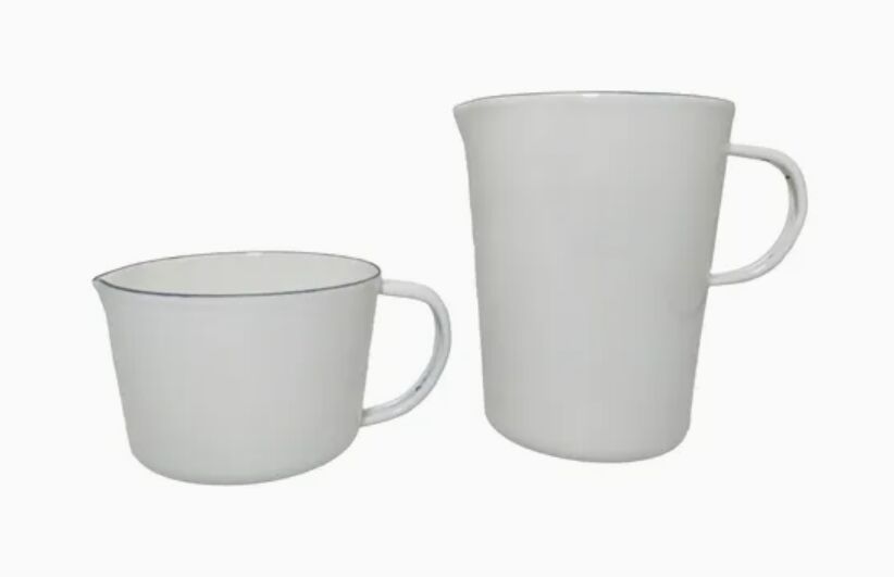 Customized Enamel Measuring Mug Carbon Steel Personalized Color Decal Milk Coffee Drinkware Cup