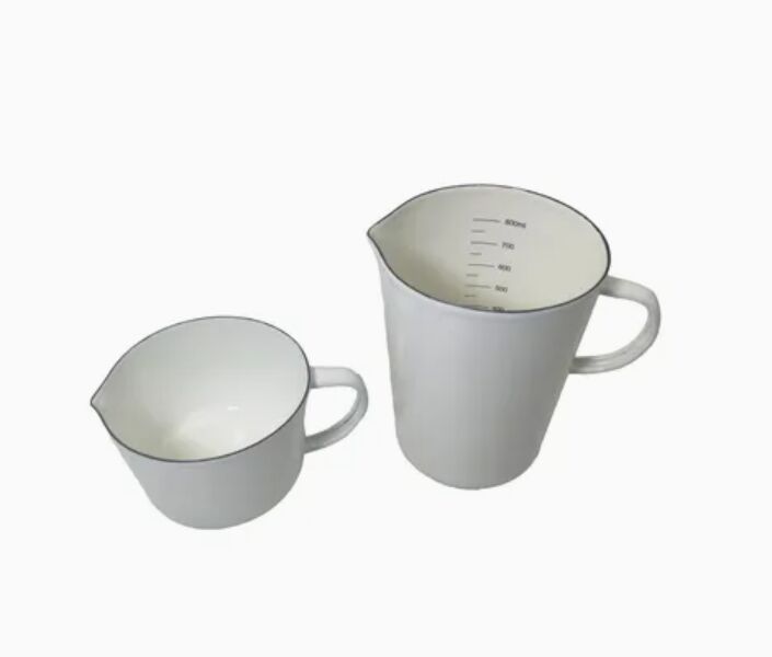 Customized Enamel Measuring Mug Carbon Steel Personalized Color Decal Milk Coffee Drinkware Cup
