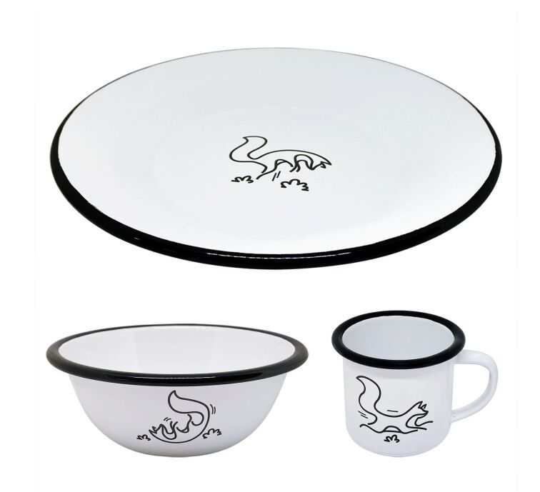 High Quality Lovely Dinnerware Eco-Friendly Enamel Metal Bowl/Mug/Plate Set Kids Use Tablewre/Mug/Plate/Bowl