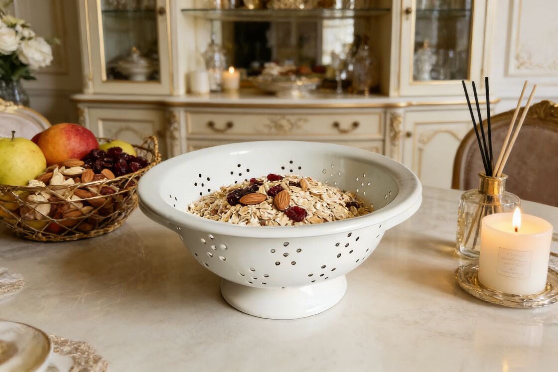 Home Kitchen Enamel Colander Custom Color Multi-Use Hollow Design Storage Basket