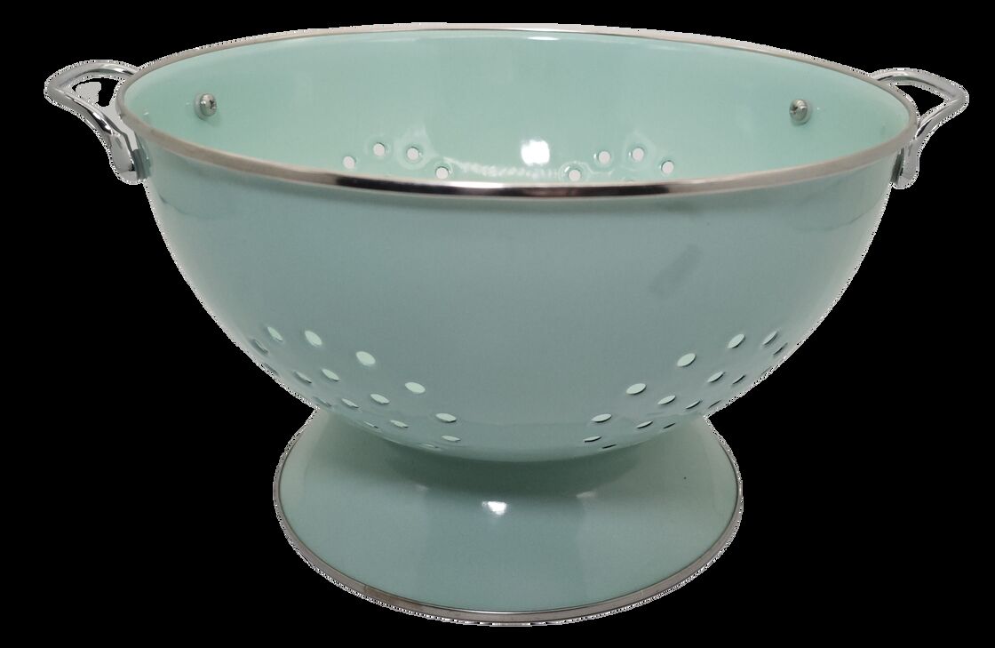 Home Kitchen Enamel Colander Multi-Use Colorful Sturdy Handle