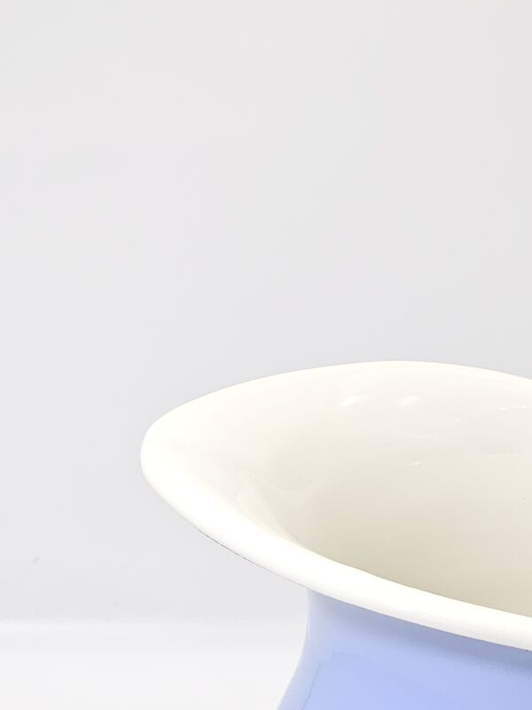 Pastel Blue Cartoon Animal Print Belly Shaped Enamel Pitcher Classic Enamel Kettle Enamel Tableware For Milk Storage