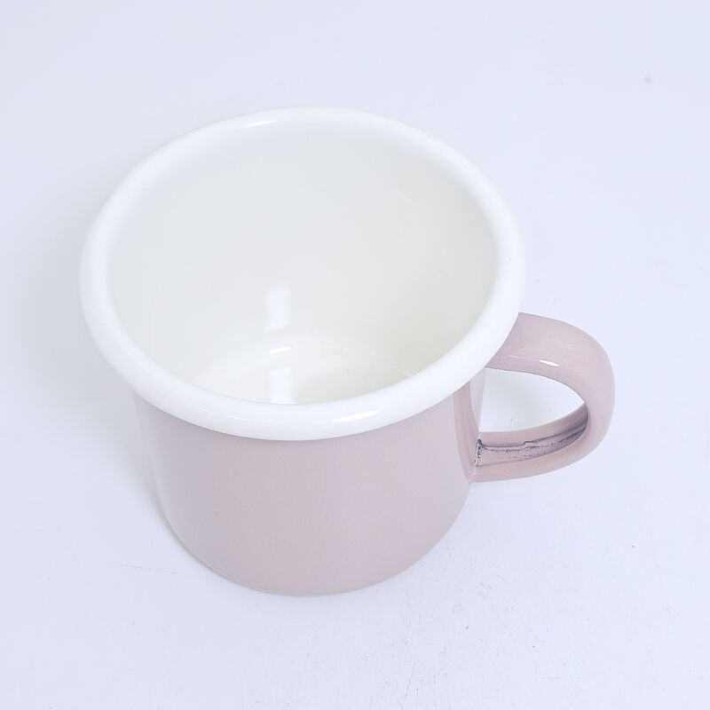 Cute Pastel Pink Enamel Carbon Steel Mug Enamel Drinkware With Rolled Edge for Daily Use