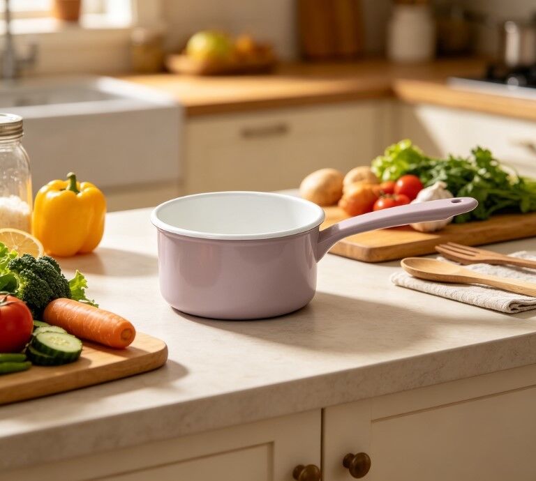 Multi-size Enamel Carbon Steel Saucepan Enamel Milk Pot with Single Handle High Quality Enamel Cookware