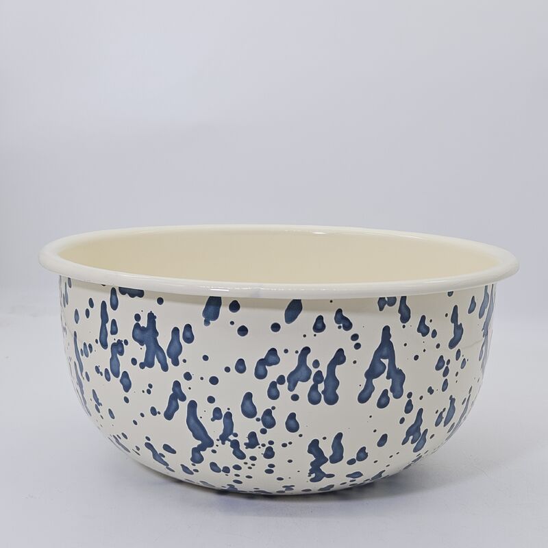 Modern Splatter Style Carbon Steel Enamel Mixing Bowl High Quality Food Container Large Capacity Salad Bowl