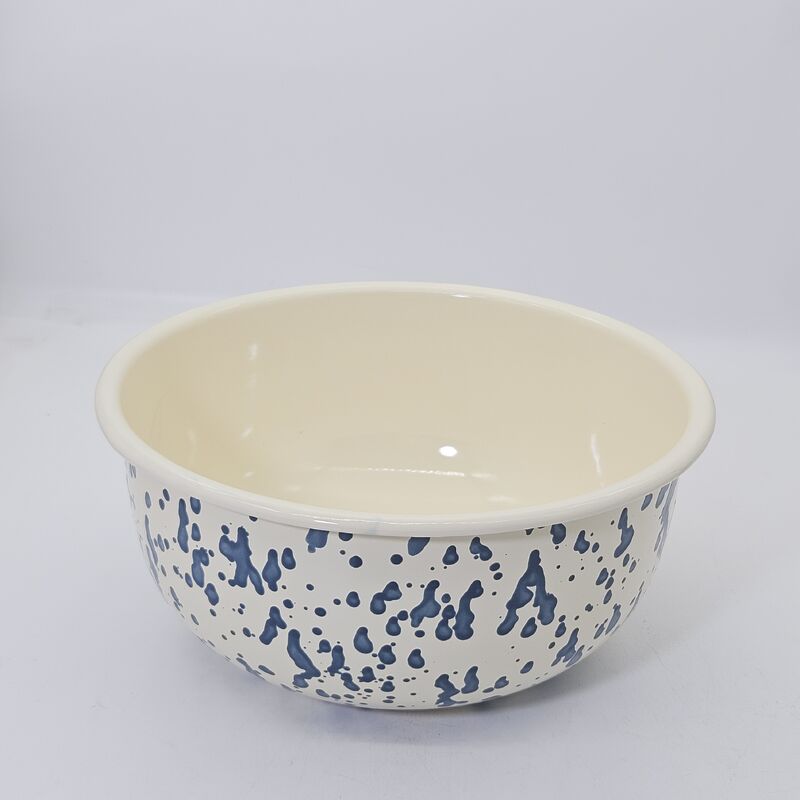 Modern Splatter Style Carbon Steel Enamel Mixing Bowl High Quality Food Container Large Capacity Salad Bowl