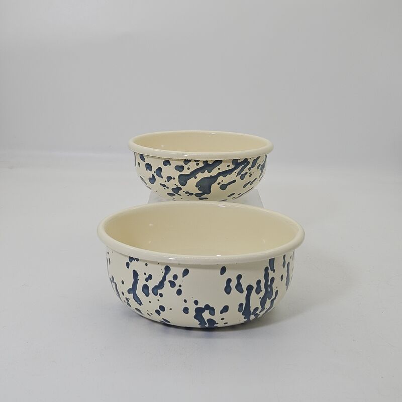 Multi-size Enamel Splatter Rice Bowl Carbon Steel Food Container Speckle Enamel Tableware