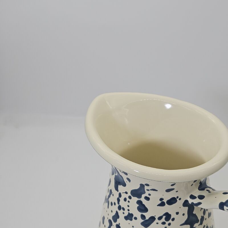 Modern Style Splatter V Shaped Enamel Pitcher Carbon Steel Enamel Kettle Enamel Tableware Smooth Enamel Jug