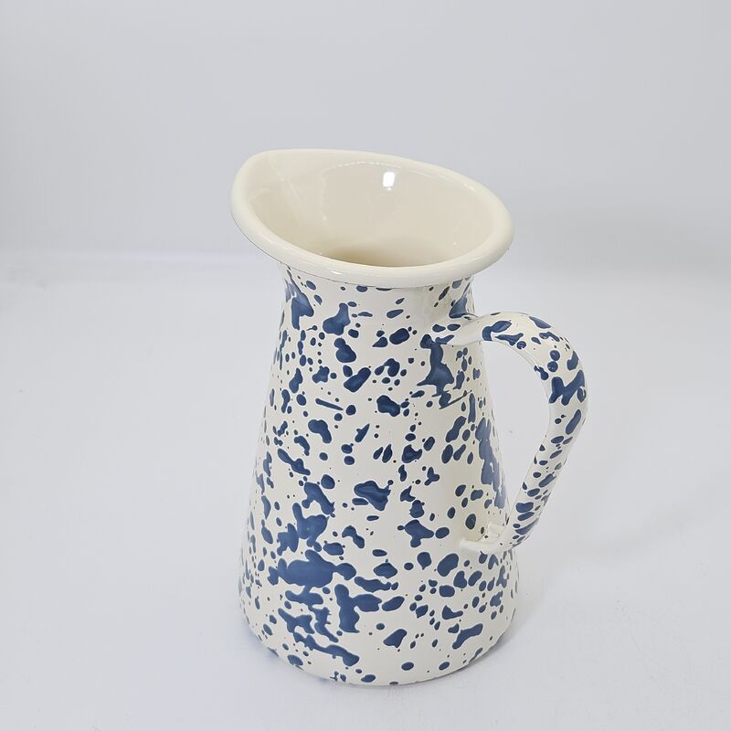 Modern Style Splatter V Shaped Enamel Pitcher Carbon Steel Enamel Kettle Enamel Tableware Smooth Enamel Jug