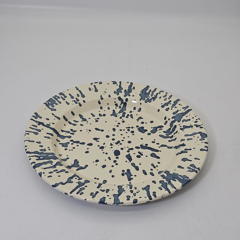 High Quality Spatter Style Enamel Flat Plate Enamel Food Container Carbon Steel Tableware for Daily Meal