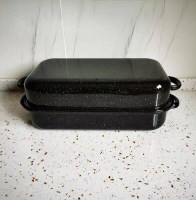 304 Steel Rim Emaille Bakeware Handgemaakte Custom Keuken Emailleware Bakplaat OEM