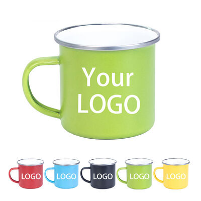 C Shape Handle Custom Camping Enamel Mug Stainless Steel Travel Custom Coffee Mugs Production 80000pieces